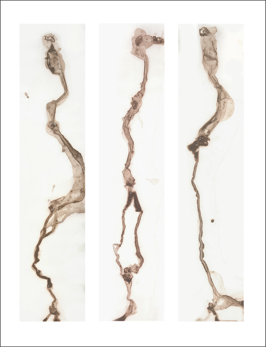 Golden silt | Three mud spill paintings