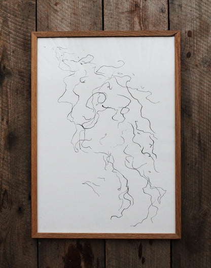 When she floods I | Ripple dip pen and ink line drawing