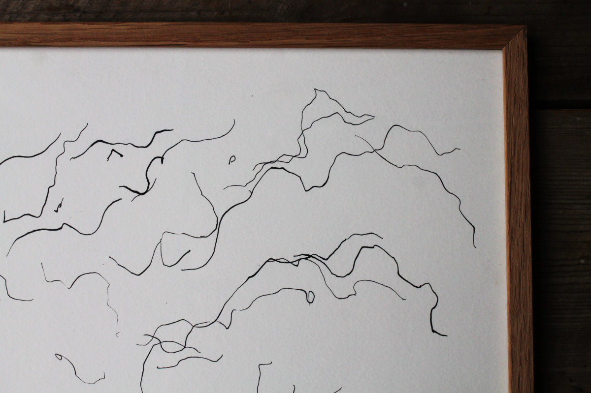 When she floods I | Ripple dip pen and ink line drawing
