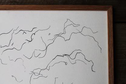 When she floods I | Ripple dip pen and ink line drawing